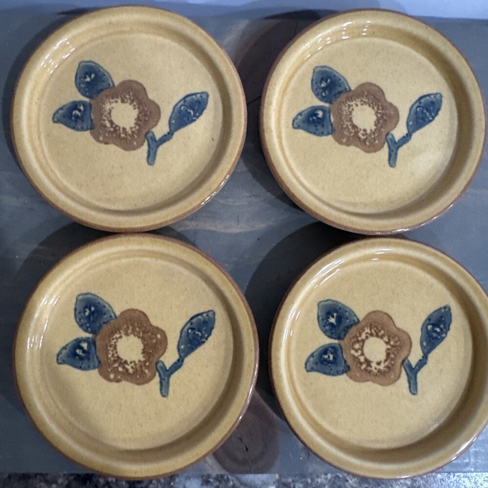 Pfaltzgraff America ~4 Coasters ~ VGUC ~ USA ~ HTF Flower Pattern